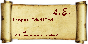 Linges Edvárd névjegykártya